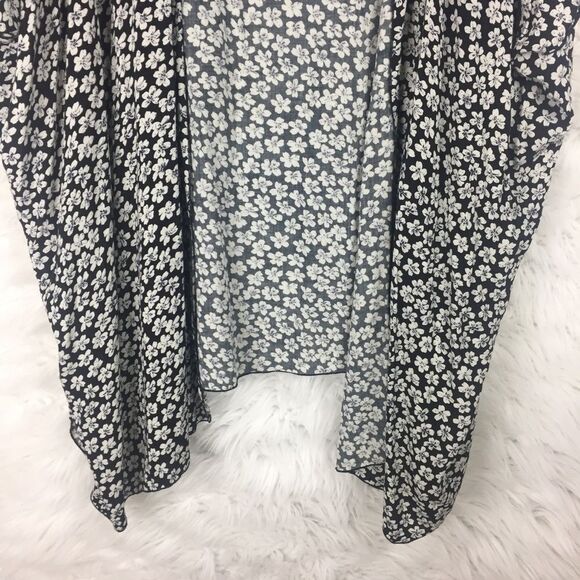 Brandy Melville Black Floral Long Kimono Cardigan - Picture 4 of 7